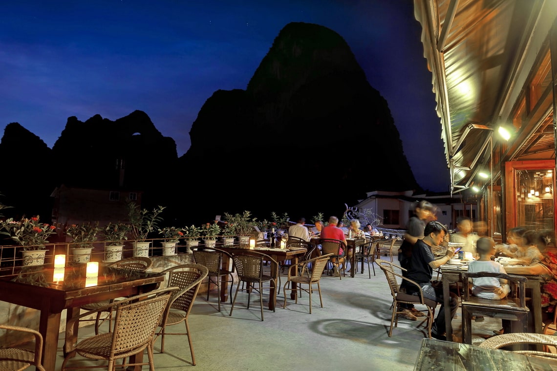 Have a village lunch facing Moon Hill